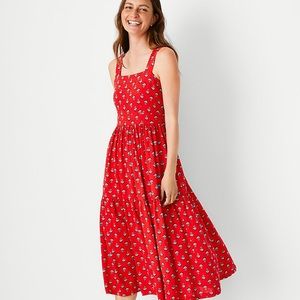 NWT Ann Taylor Loft Midi Floral Dress, Sz 2 (Fits like a 6!)